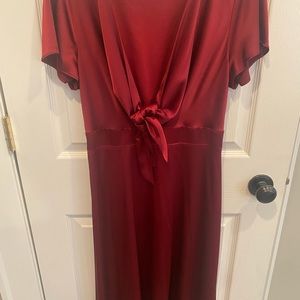 Wine colored silk dress, worn once, great for weddings, comfortable, flattering
